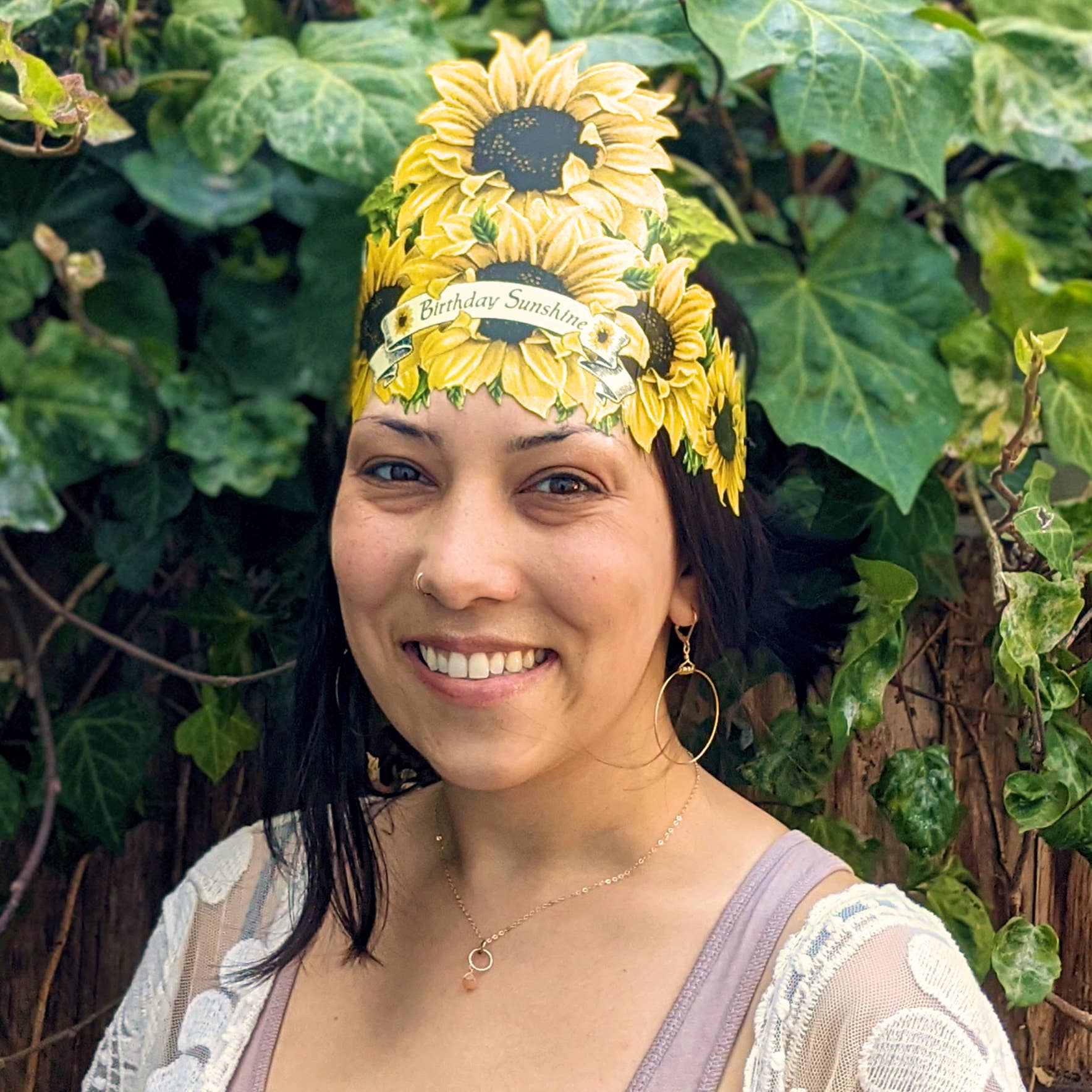 Greeting Card with Tiara, Birthday Sunshine, Sunflower