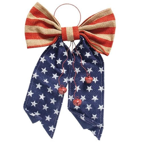 Stripes and Stars Bow Door Hanger