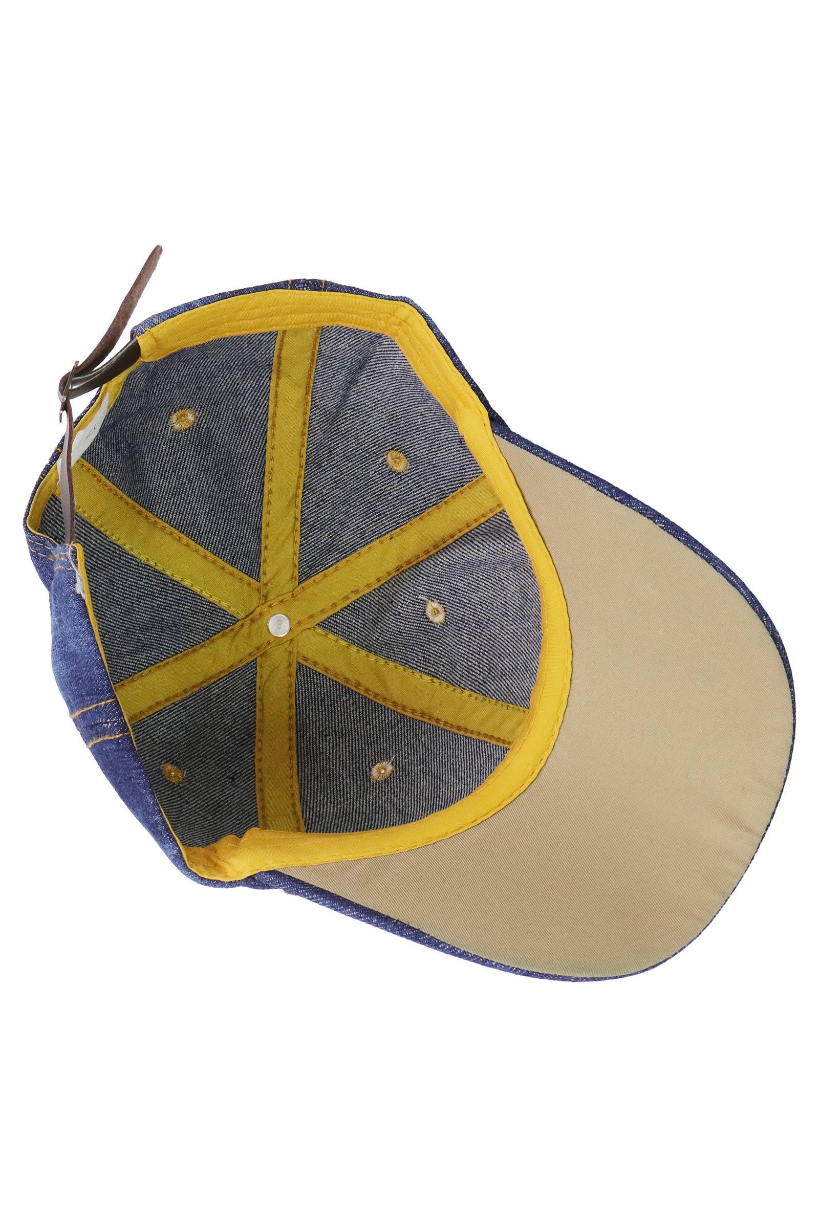 American Flag Bling Patch Denim Baseball Cap: DENIM DARK BLUE