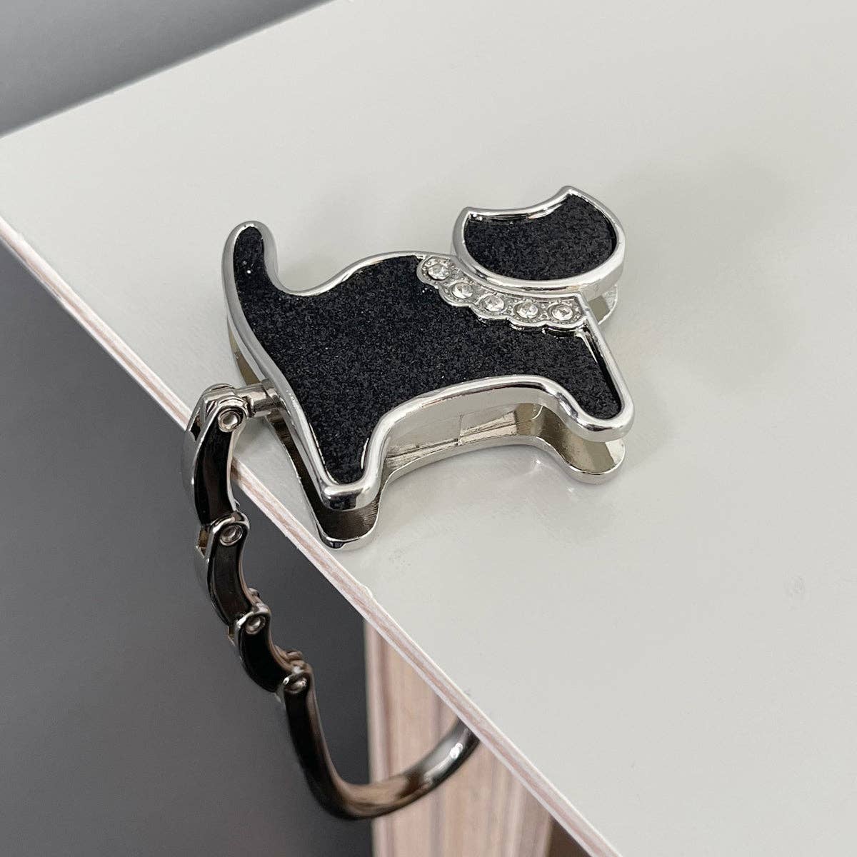 Foldable Purse Hook Hanger: Purple Baguette