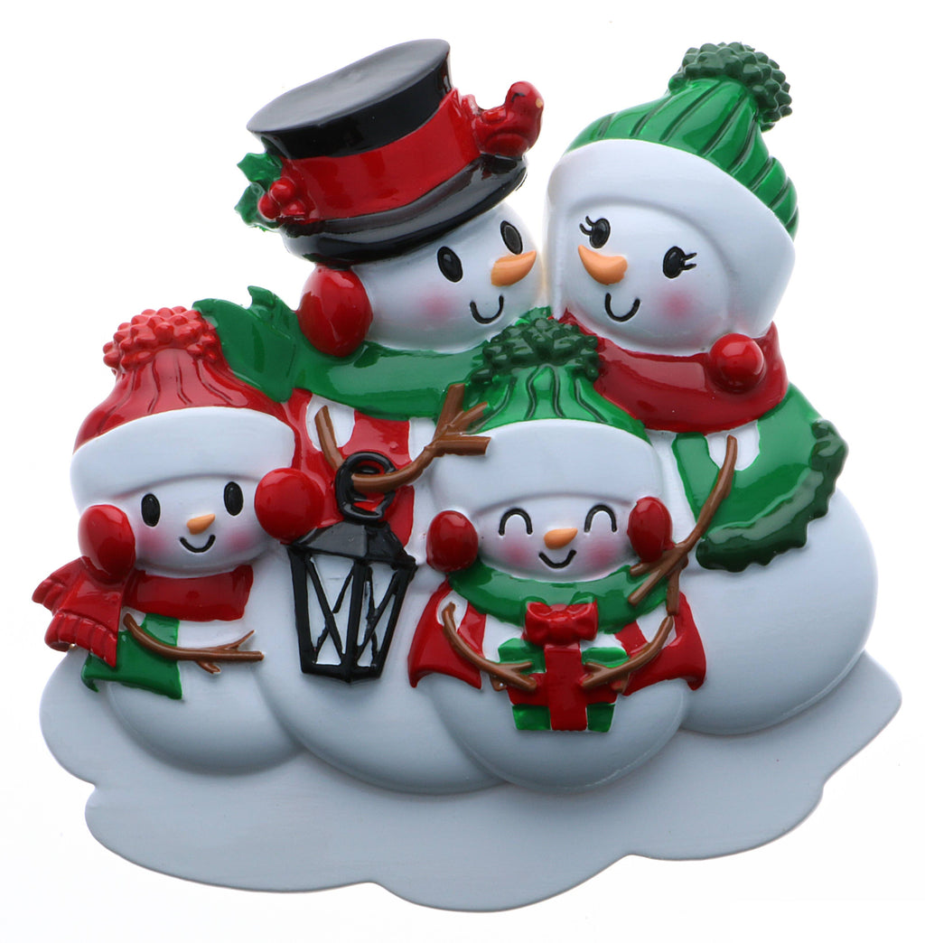 Snowman Family Personalized Ornament
