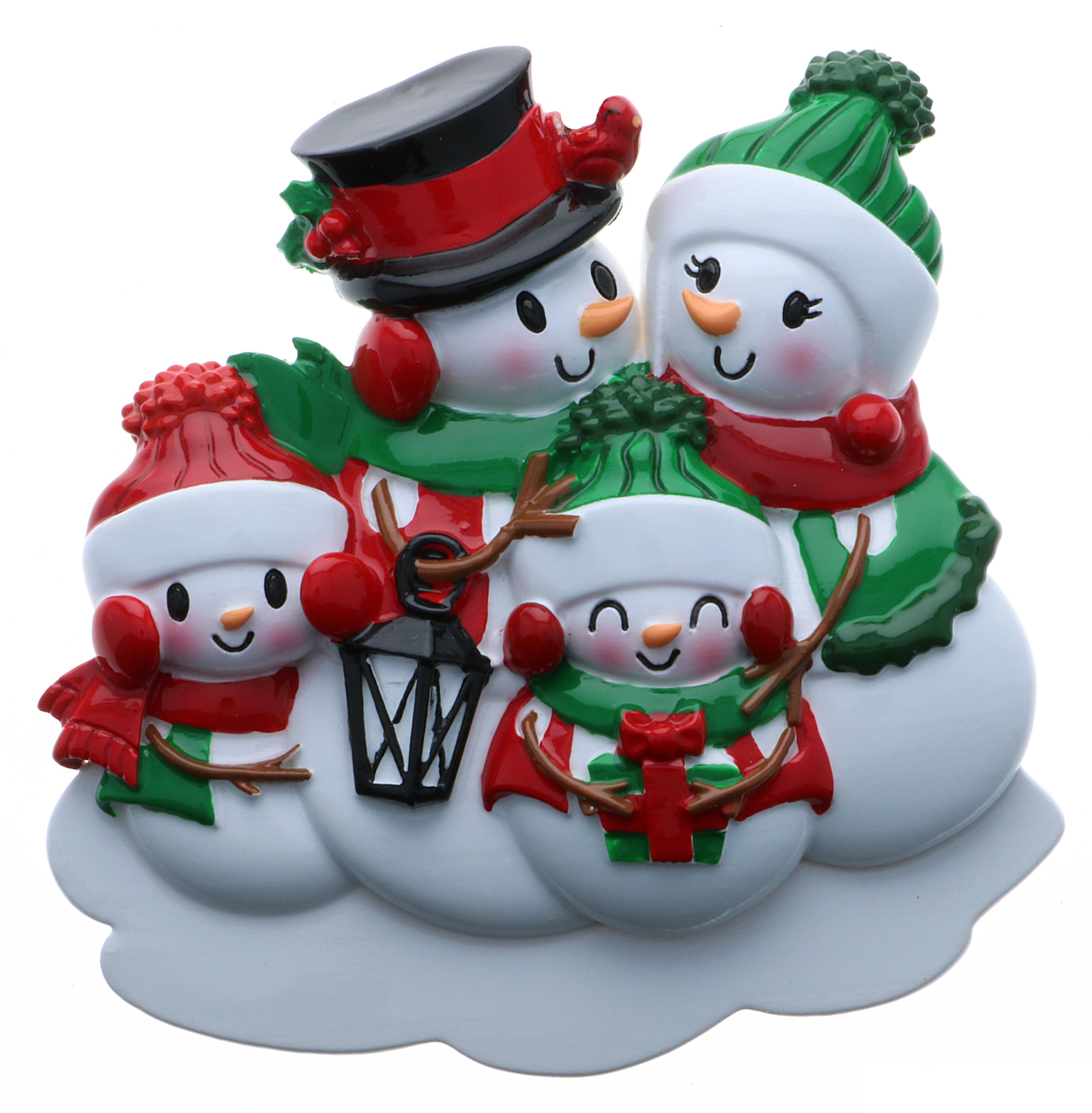 Snowman Family Personalized Ornament