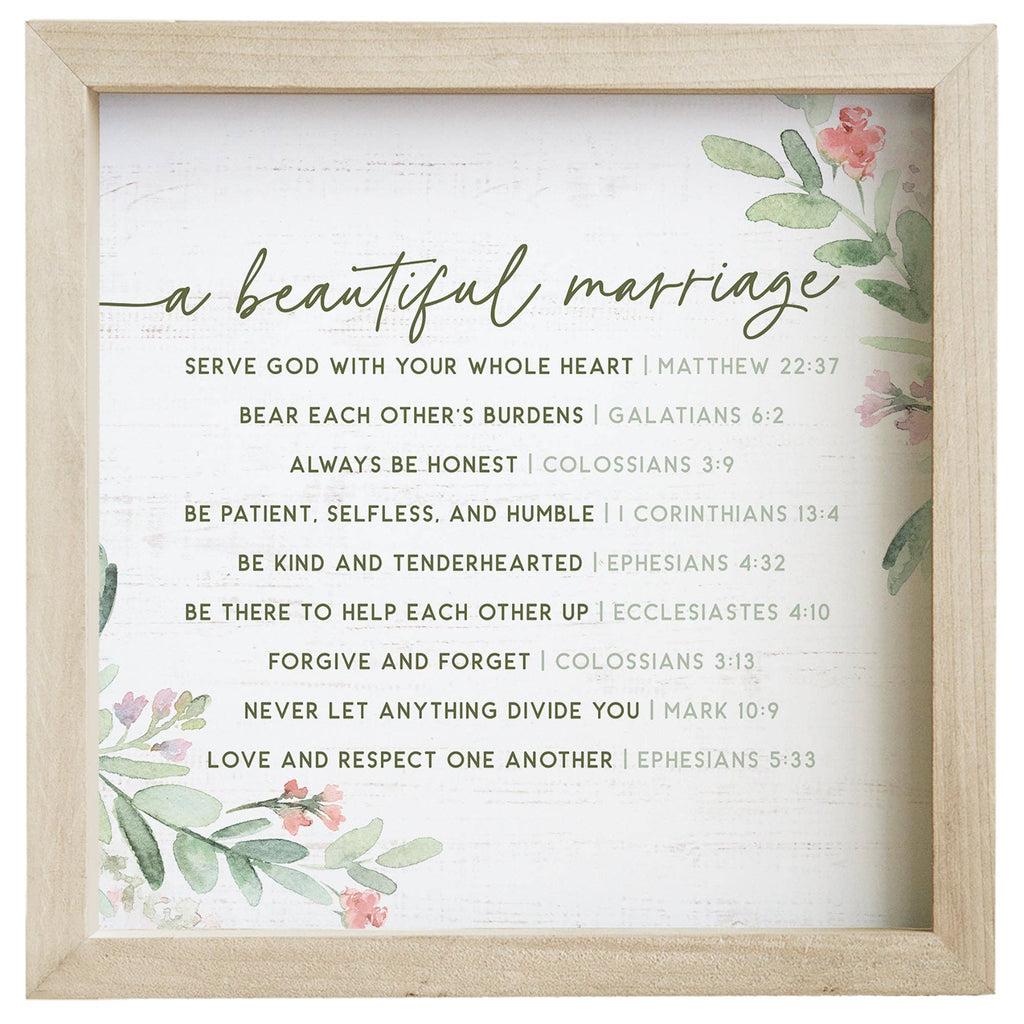 A Beautiful Marriage Framed Sign