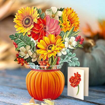 Pumpkin Harvest FreshCut Paper - Pop Up Flower Bouquet