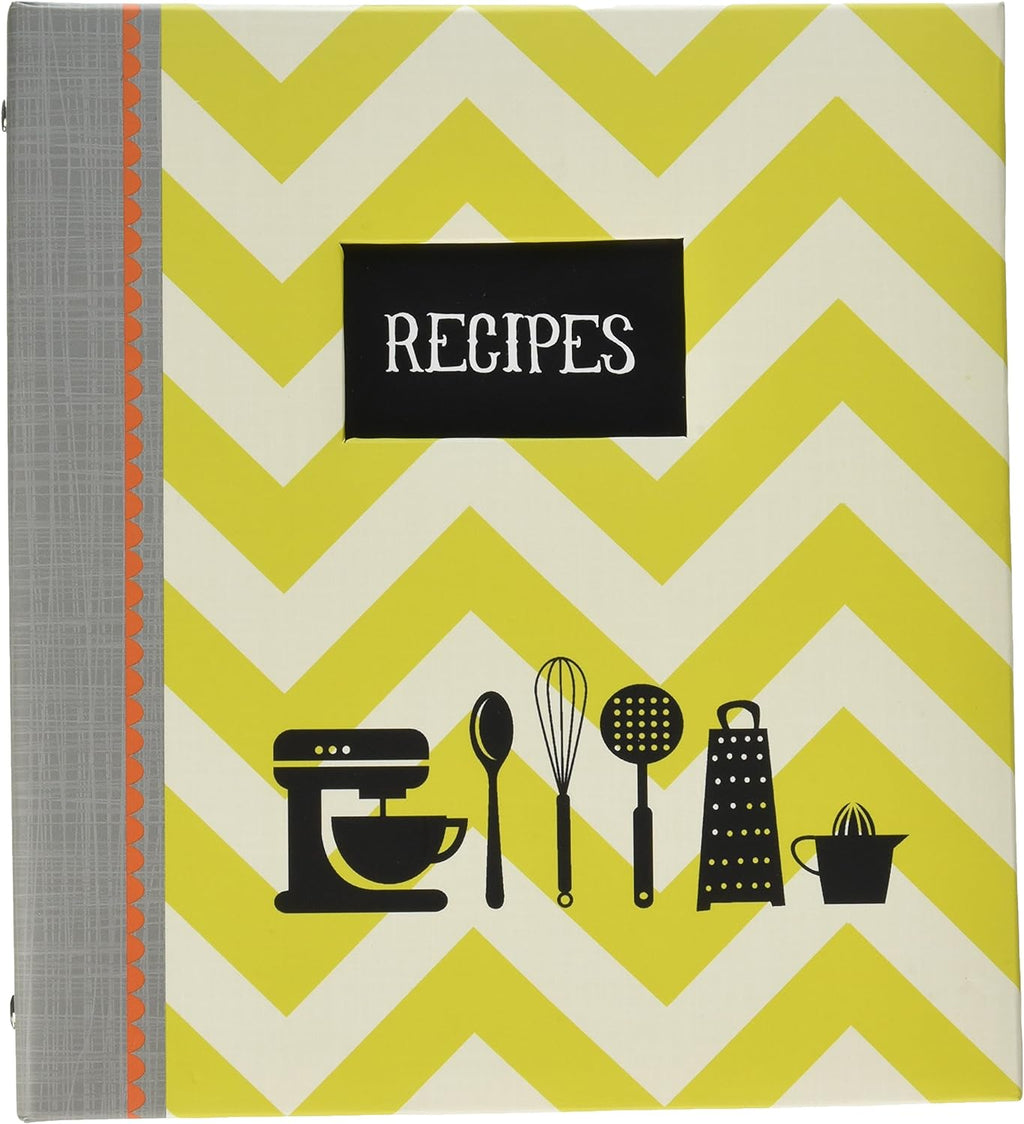 Green Chevron Stripe Recipe Book/Binder