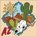 Arizona Desert Steer Skull Tile