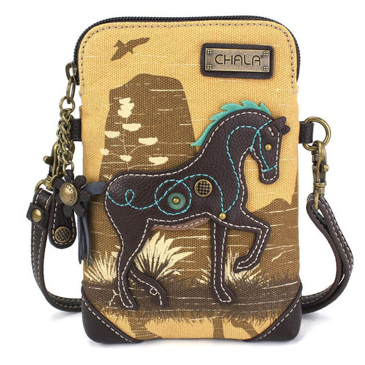 Safari Horse Canvas Cellphone Crossbody