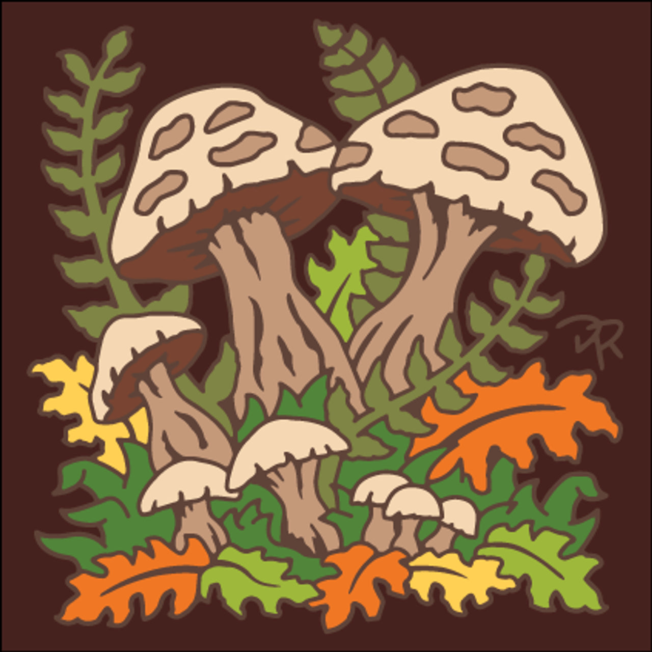 Mushrooms and Foliage Tile