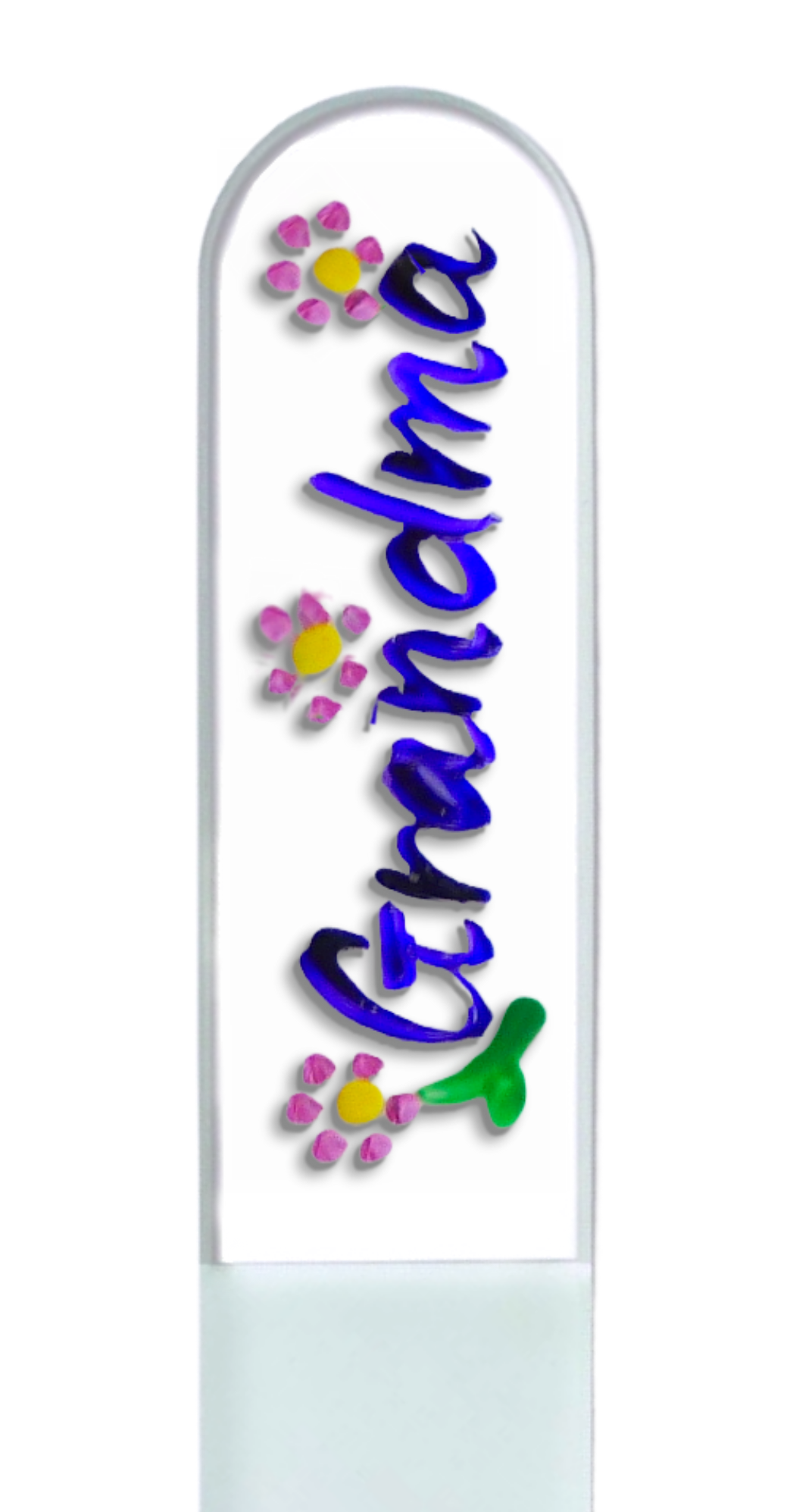 Grandma Flowers Gift Hand Painted Czech Crystal Nail File: Medium
