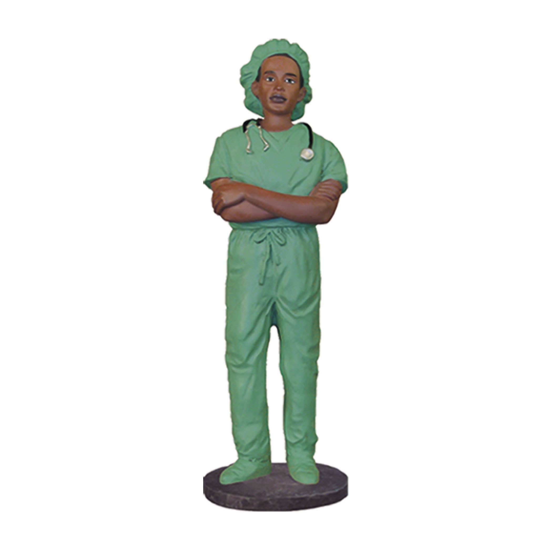 Black Male Scrub Nurse Figurine