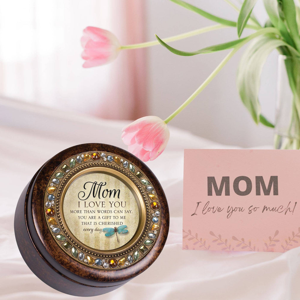 Mom I Love You Every Day Jeweled Music Box