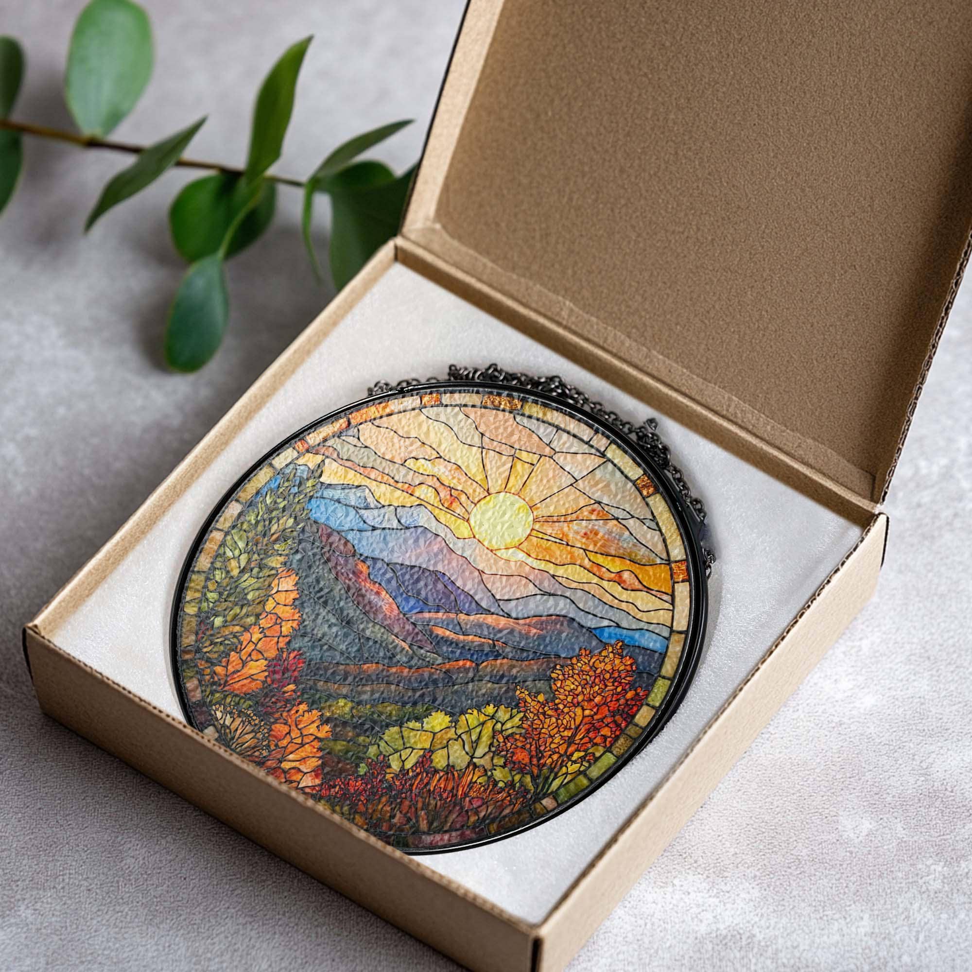 Smoky Mountains Stained Glass Suncatcher