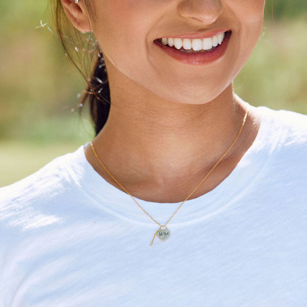 Let God Heart and Key Necklace
