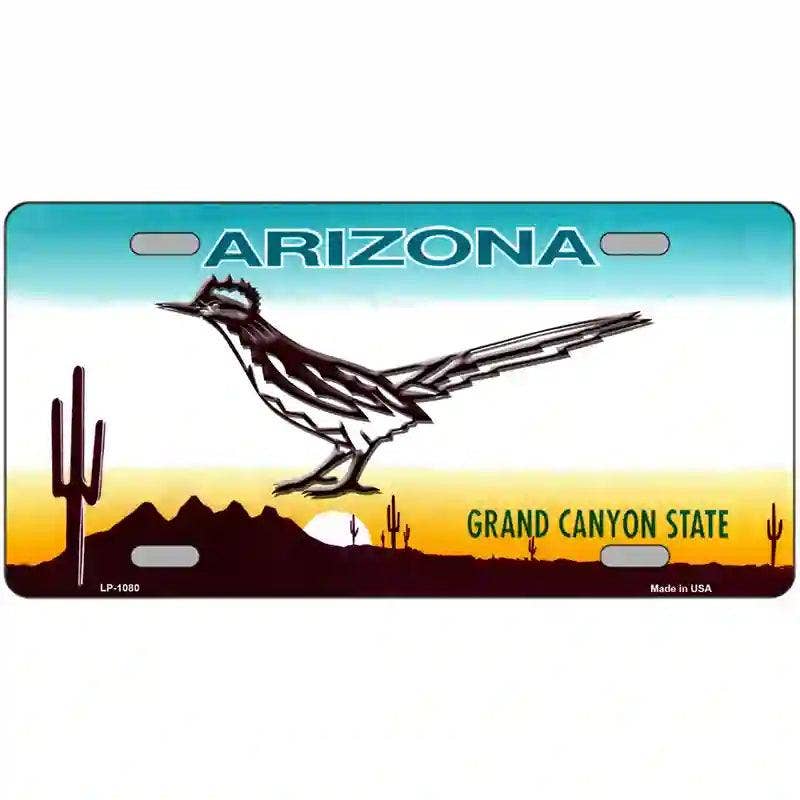 Roadrunner Arizona Novelty Metal License Plate