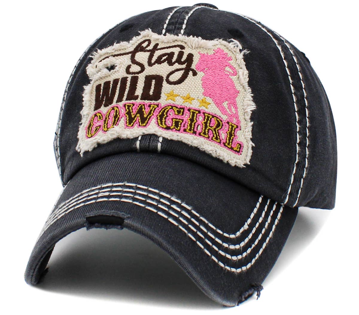 Stay Wild Cowgirl Washed Vintage Ballcap