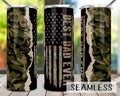 Best Dad Ever Camo American Flag Tumbler: 20oz