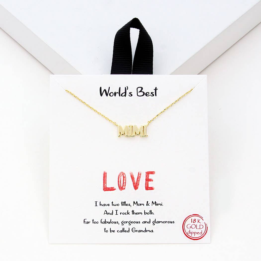 Dainty World's Best MIMI necklace: Silver