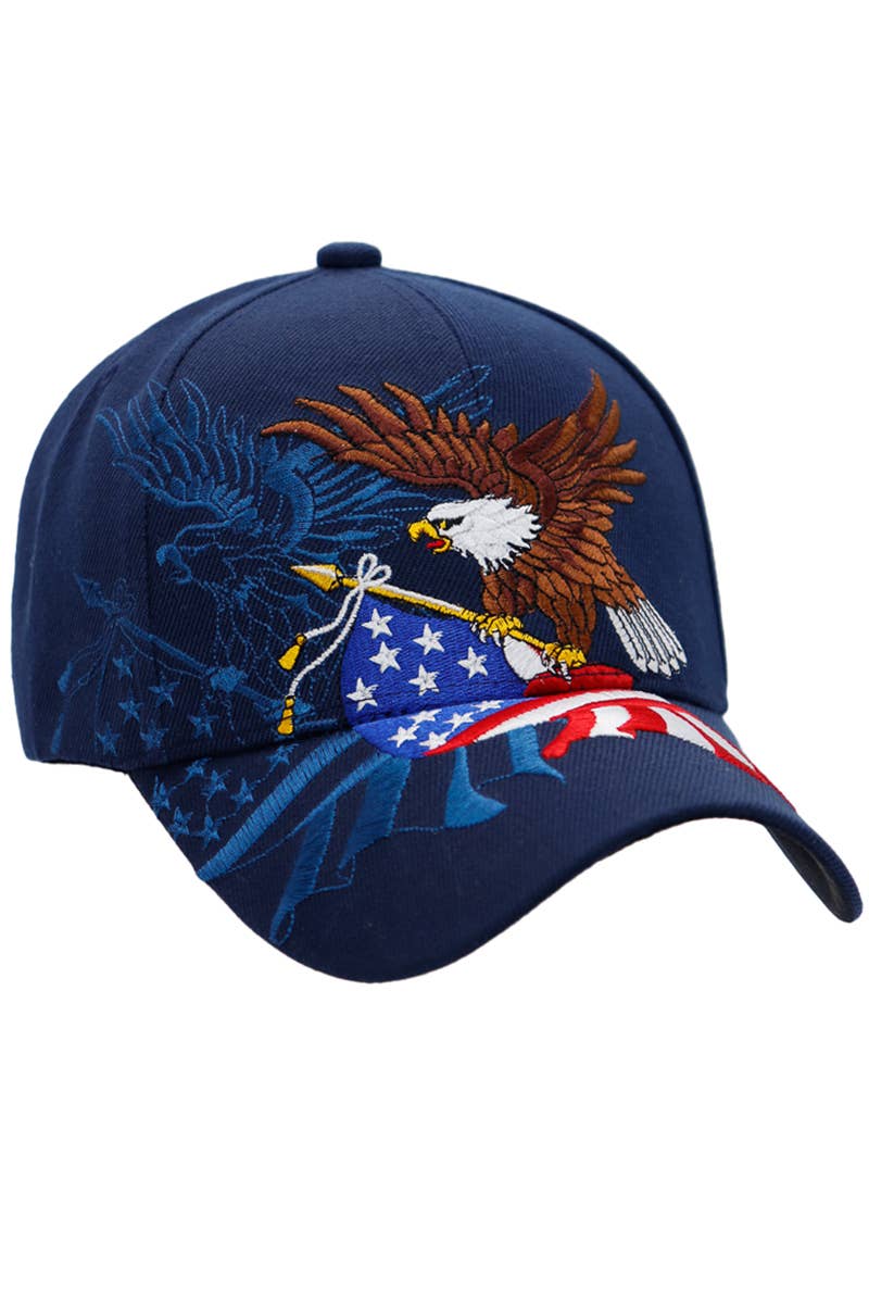 American Flag Bald Eagle Baseball Cap