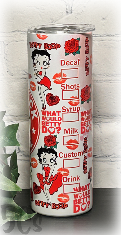 Betty Boop Starbucks 20oz Skinny Tumbler