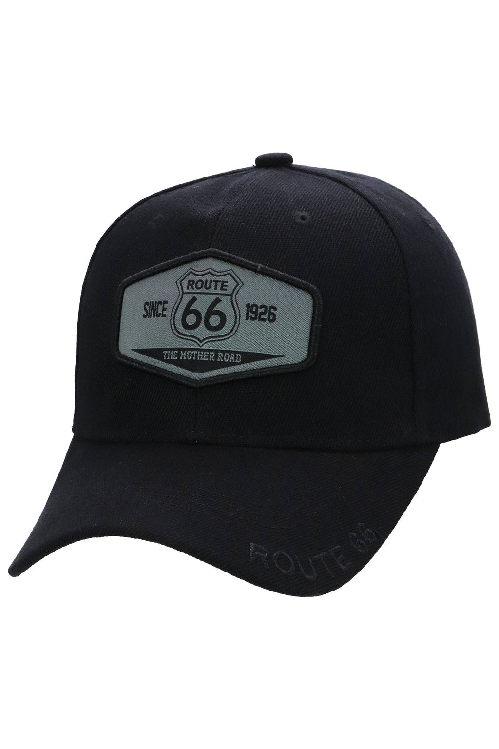 Historic Route 66 Emblem Velcro Black /Gray Baseball Cap
