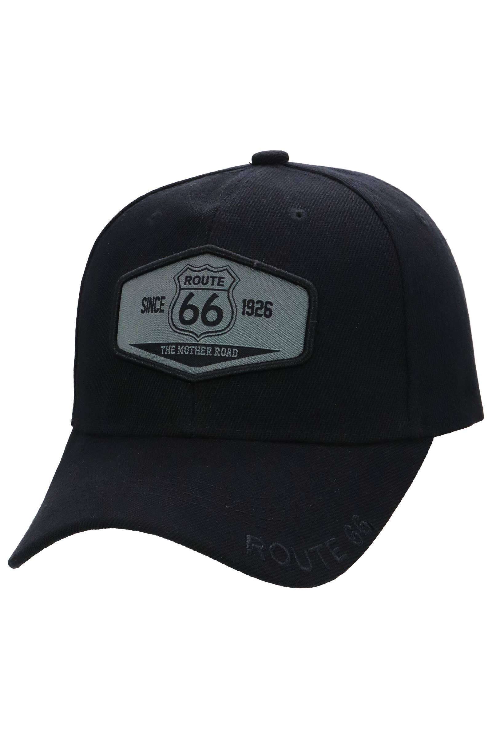 Historic Route 66 Emblem Velcro Black /Gray Baseball Cap