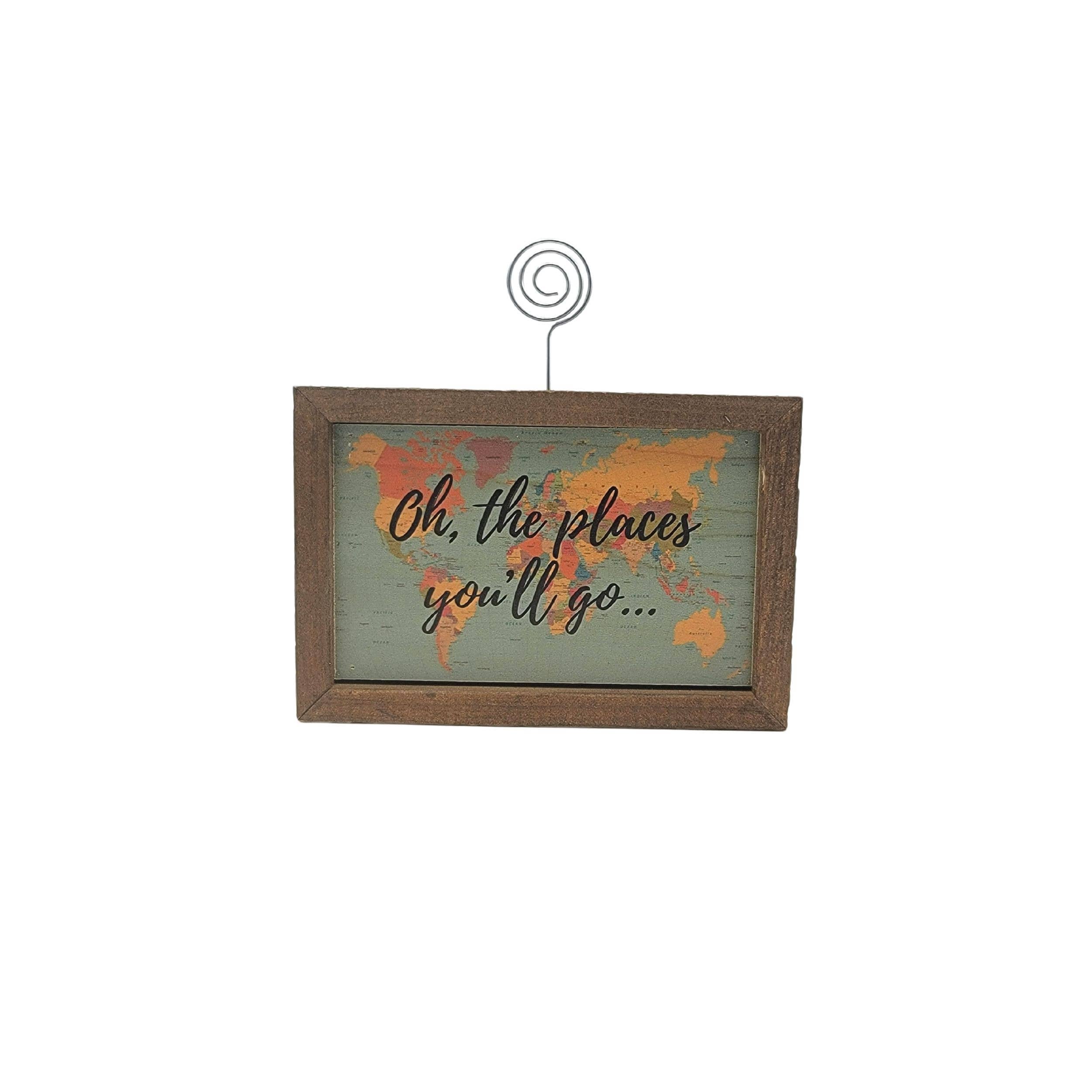 Oh The Places You'll Go Map Sign Picture Frame Block