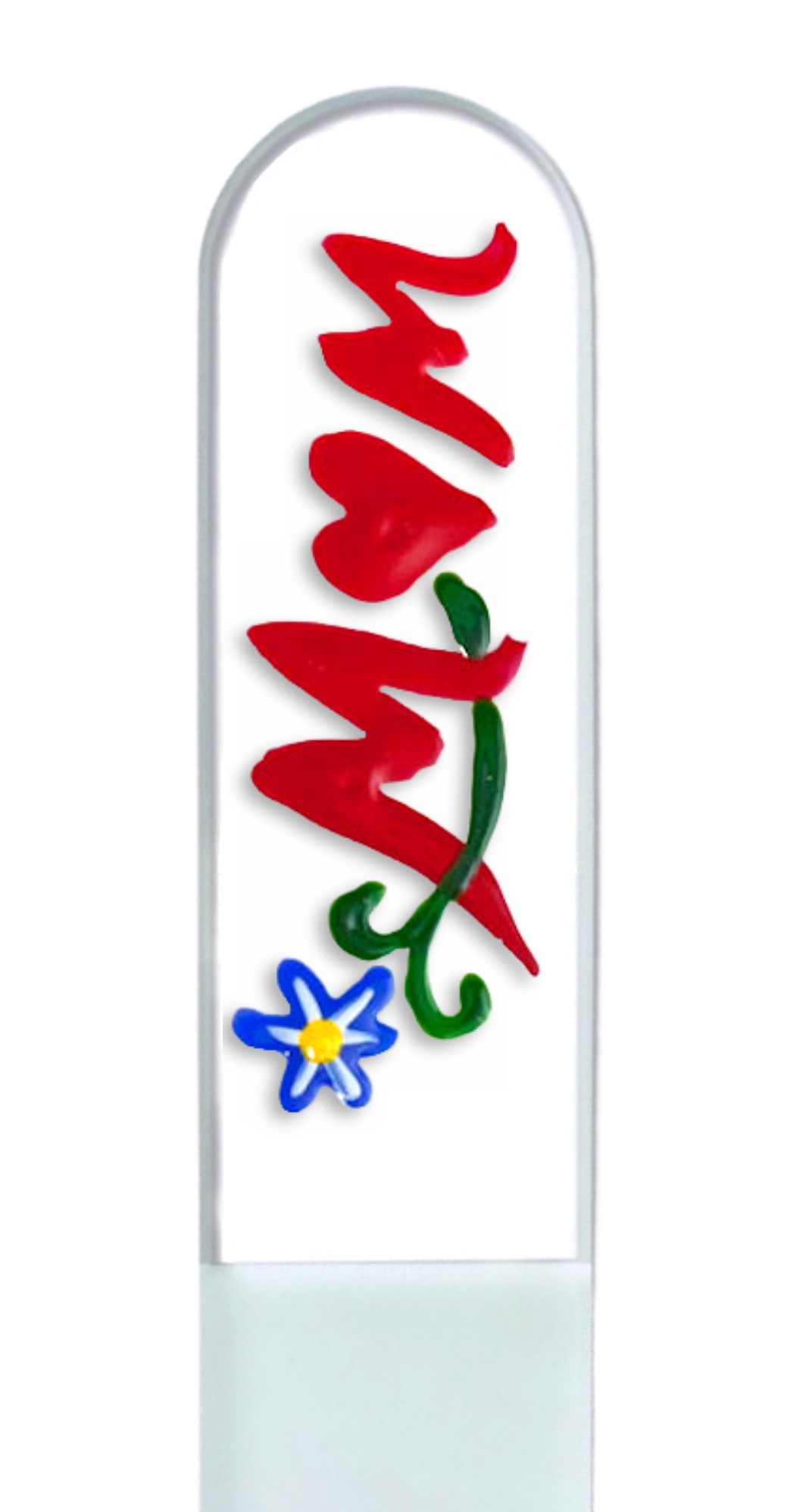 Mom Flowers Mother's Day Gift Hand Painted Crystal Nail File: Large