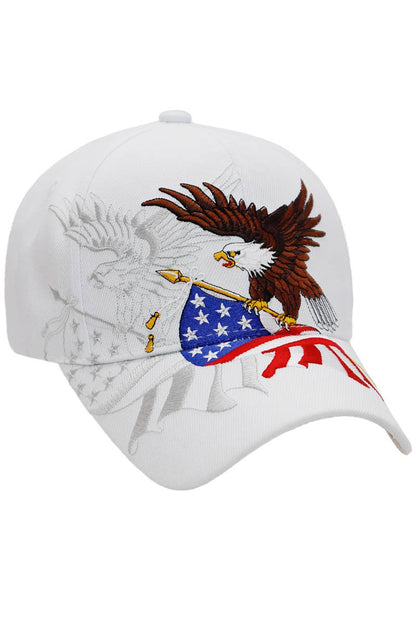 American Flag Bald Eagle Baseball Cap