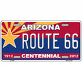 Arizona Centennial Route 66 Metal Novelty License Plate