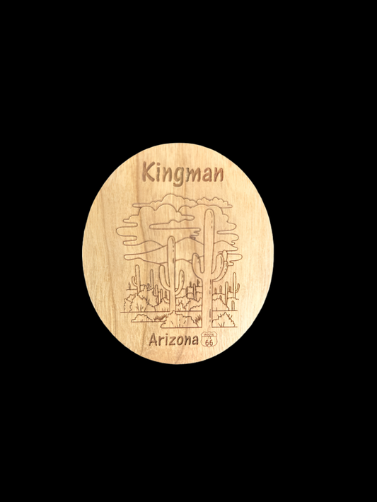 Kingman Az Rte 66 Wood Magnet