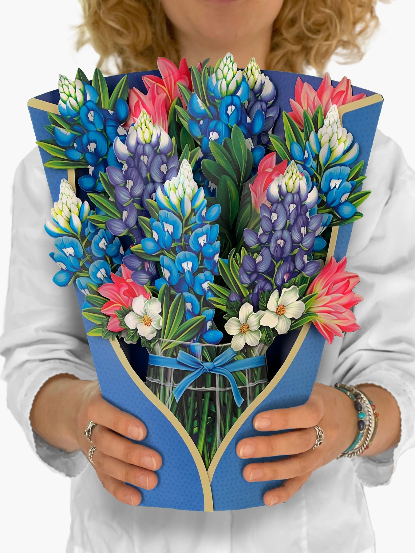 Blue Bonnets FreshCut Paper - Pop Up Flower Bouquet