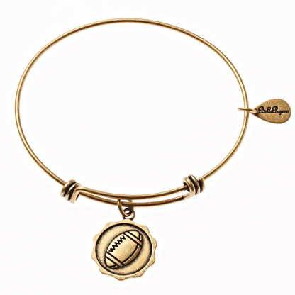 Football Expandable Bangle Charm Bracelet