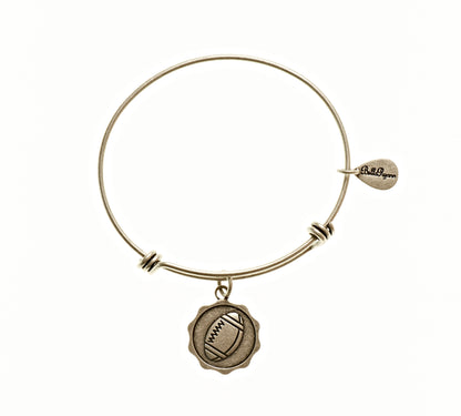 Football Expandable Bangle Charm Bracelet