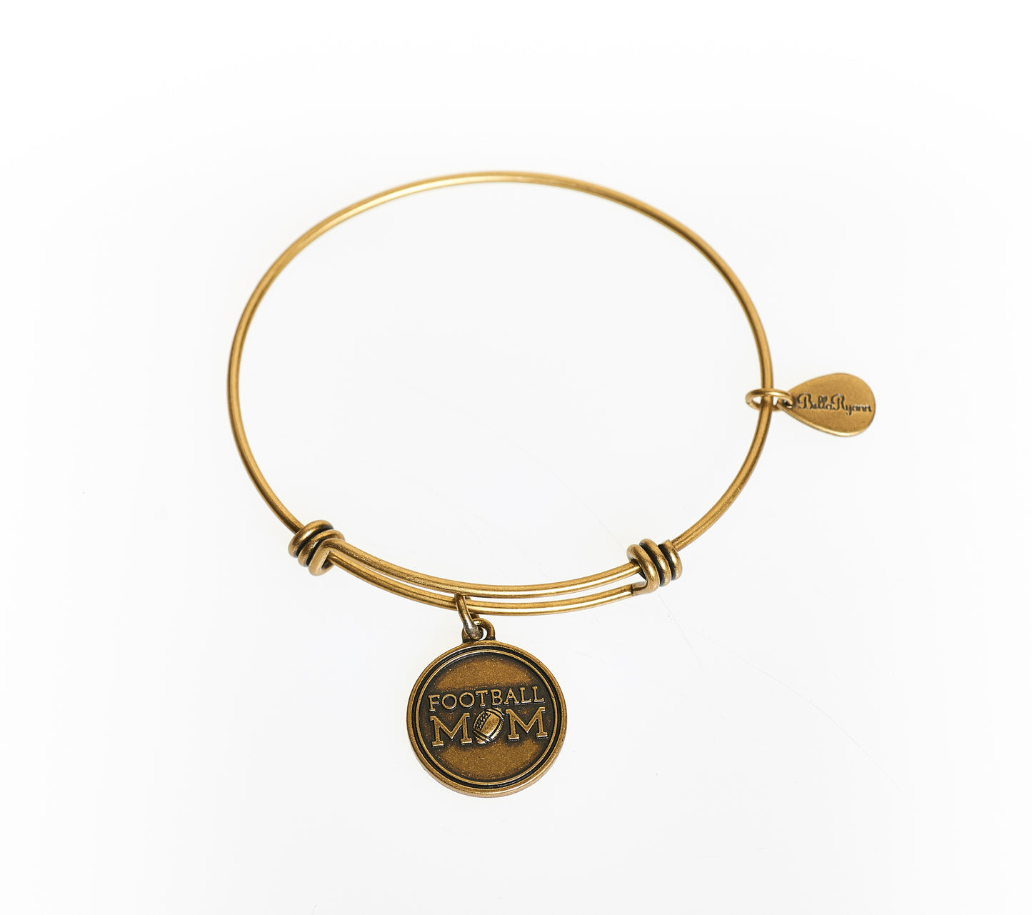 Football Mom Expandable  Bangle Charm Bracelet