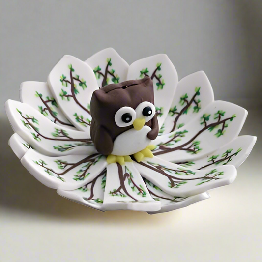 Owl Fimo Incense Dish Burner