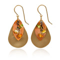 Silver Forest Copper and Gold Layered Shapes Earrings
