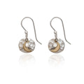 Silver Forest Crescent Hammered Round Earrings