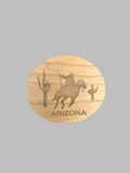 Arizona Cowboy Wood Magnet