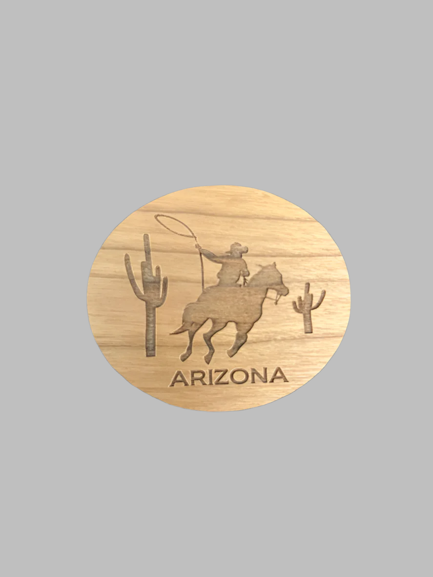 Arizona Cowboy Wood Magnet