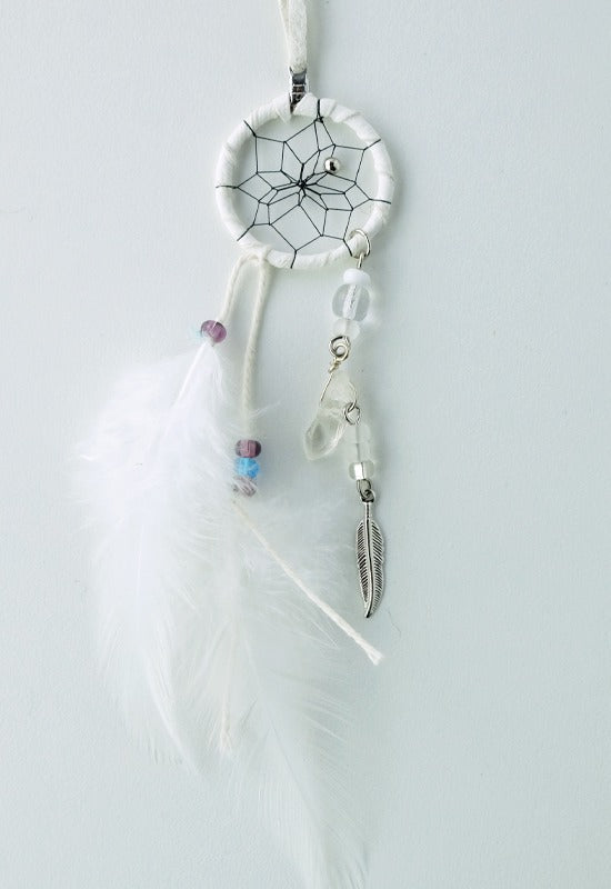 White Magical Dreamcatcher with Quartz Crystal