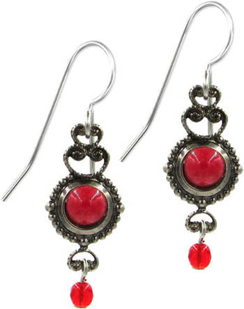 Silver Forest Red Jade w/Filigree