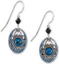 Silver Forest Silver Filigree/Denim Lapis Earrings