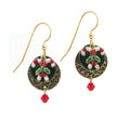 Silver Forest Candy Canes on Discs Earrings