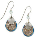 Silver Forest Blue & Silver Triple Teardrops Earrings