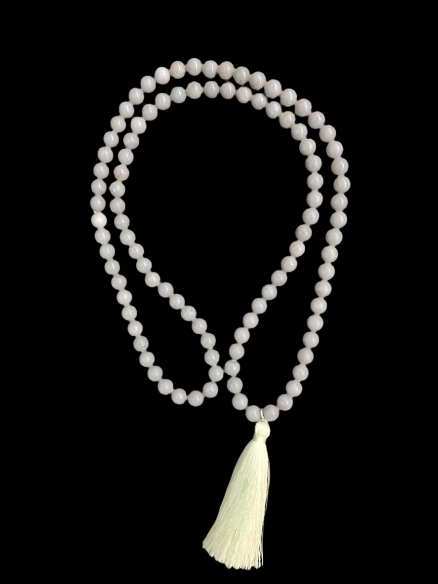 Gray Stone Necklace with Tassel