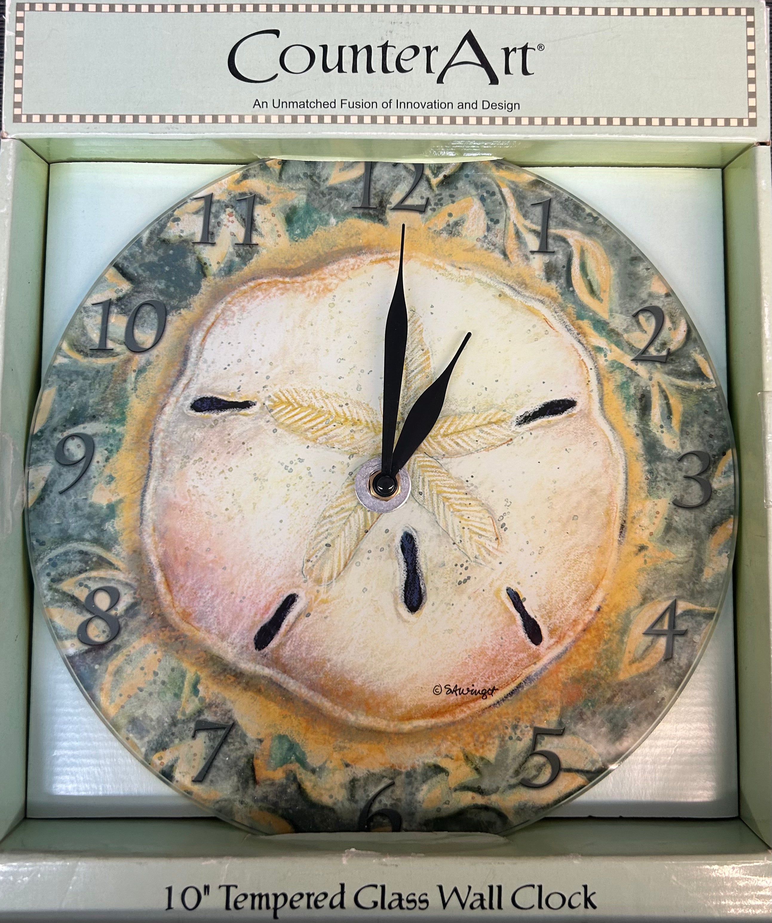 Coastal Blues Glass Wall Clock