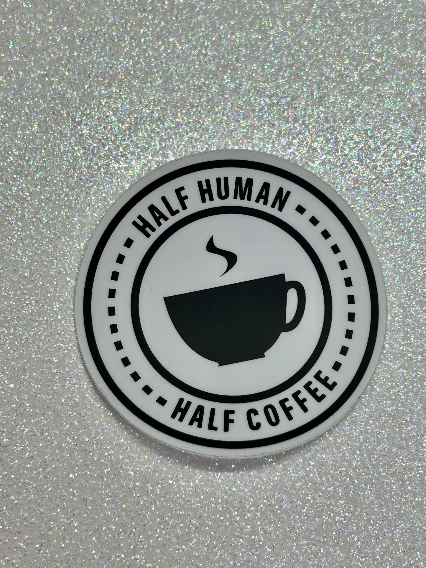 Coffee Sticker Half Human Half Coffee