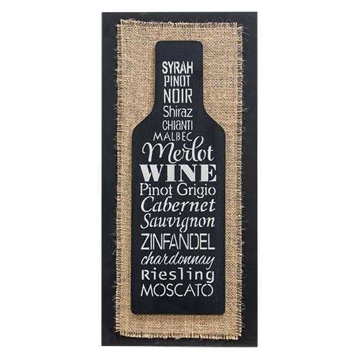 Burlap Wine Bottle Box Sign