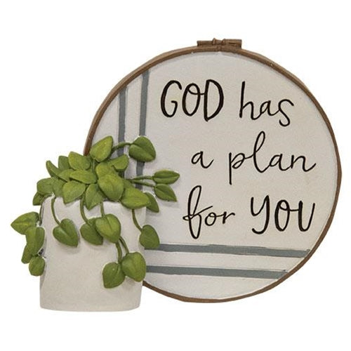 God Has a Plan For You Resin Stitchery