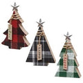 Plaid Chunky Wood Christmas Tree